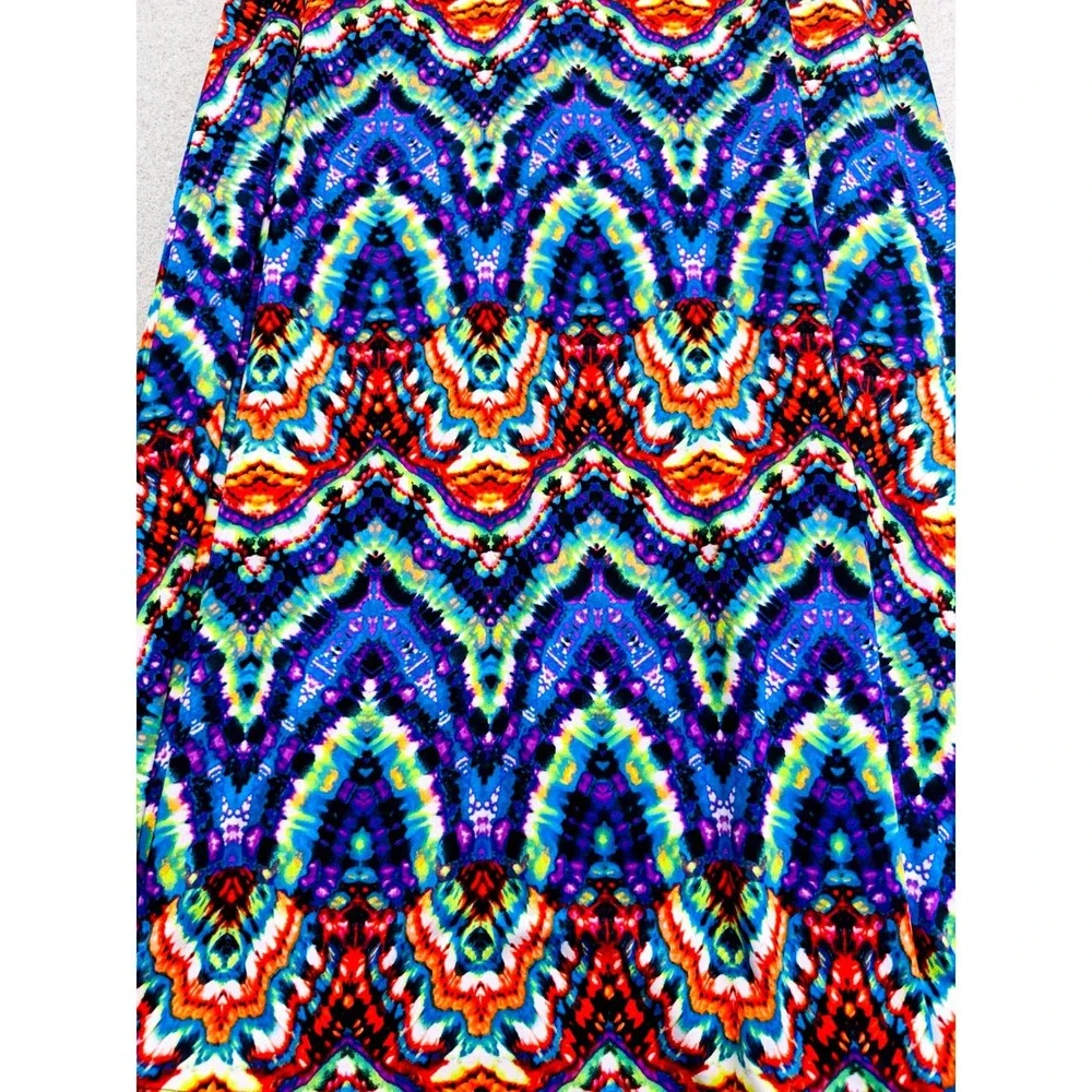 Counterparts Signature Studio M USA Colorful Abstract Maxi Skirt Pull On Boho
